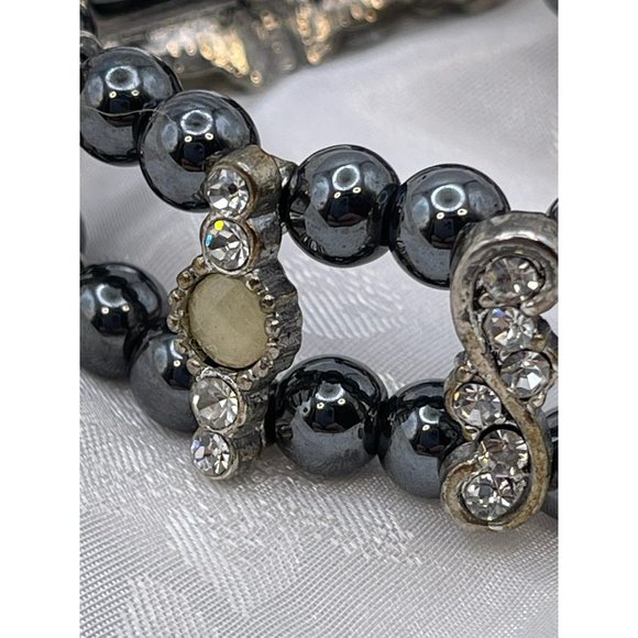 Quartz Rhinestone Encrusted and Beaded Wristband Bracelet Style Watch - Picture 6 of 10